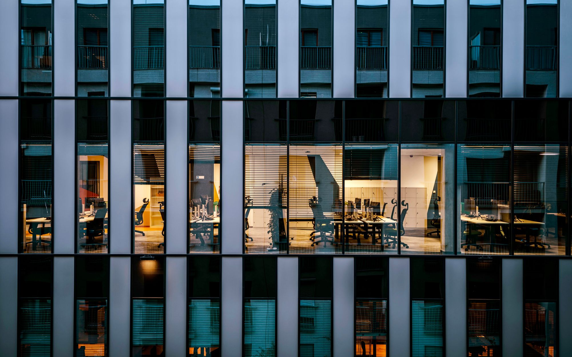 Glass-fronted commercial building
